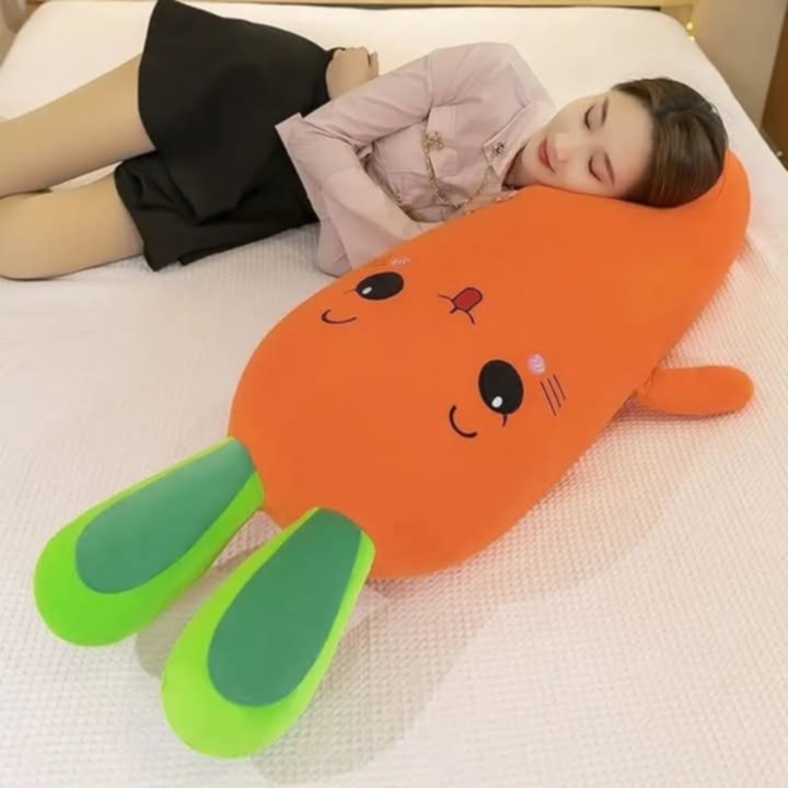 Carrot Plush Long Bedside Pillow – 100cm