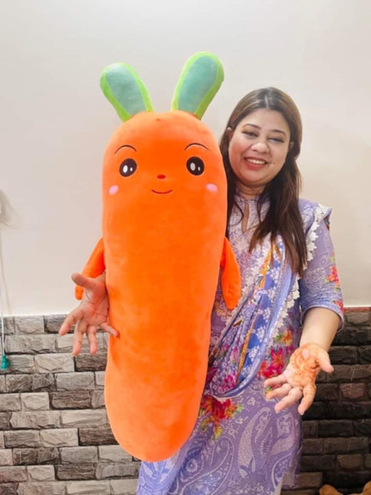 Carrot Plush Long Bedside Pillow – 100cm